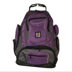 FUL UNISEX BIG EASY 17” MULTI POCKET HIKING LAPTOP BACKPACK BOOK BAG PURPLE